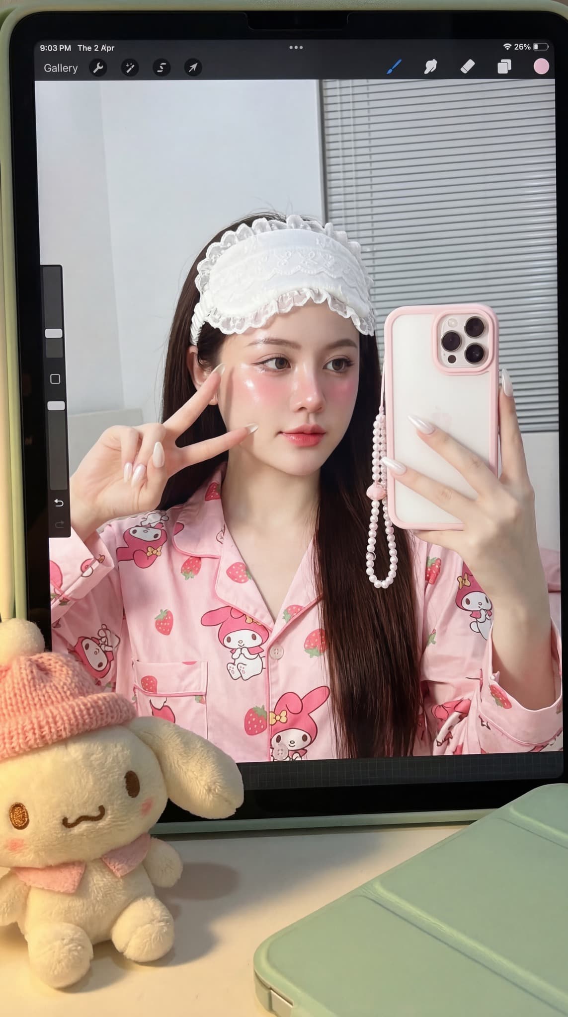 AI Prompt: Korean Photo Booth Mirror Selfie – Balletcore Coquette Aesthetic