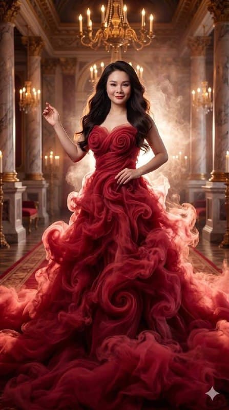 The Smoke Gown Goddess: Surreal Fashion Art Prompt