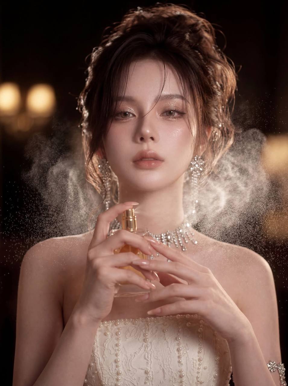 Prompt 3 — Dramatic perfume mist shot